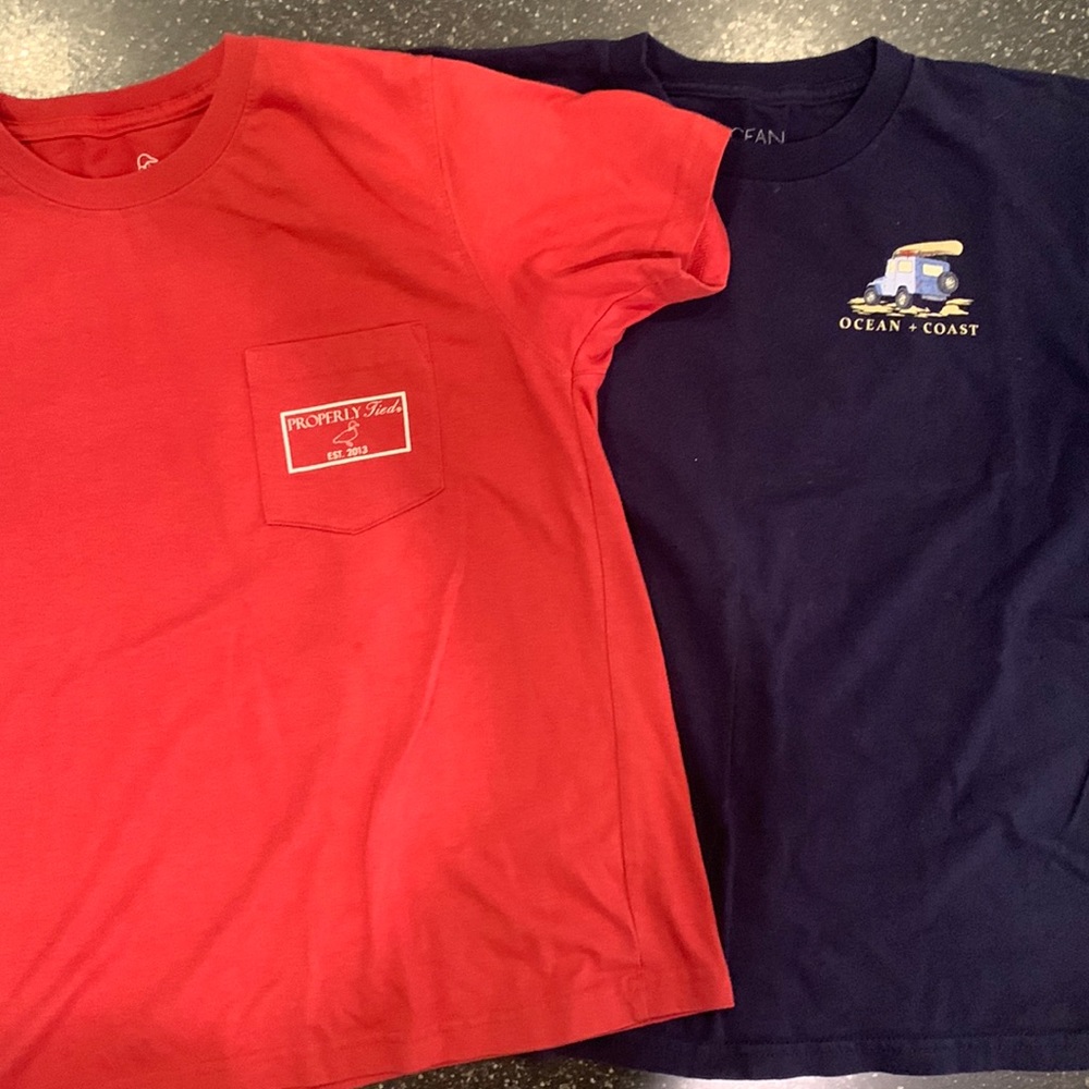 Boy’s Properly Tied and Ocean + Coast T-Shirts size Medium